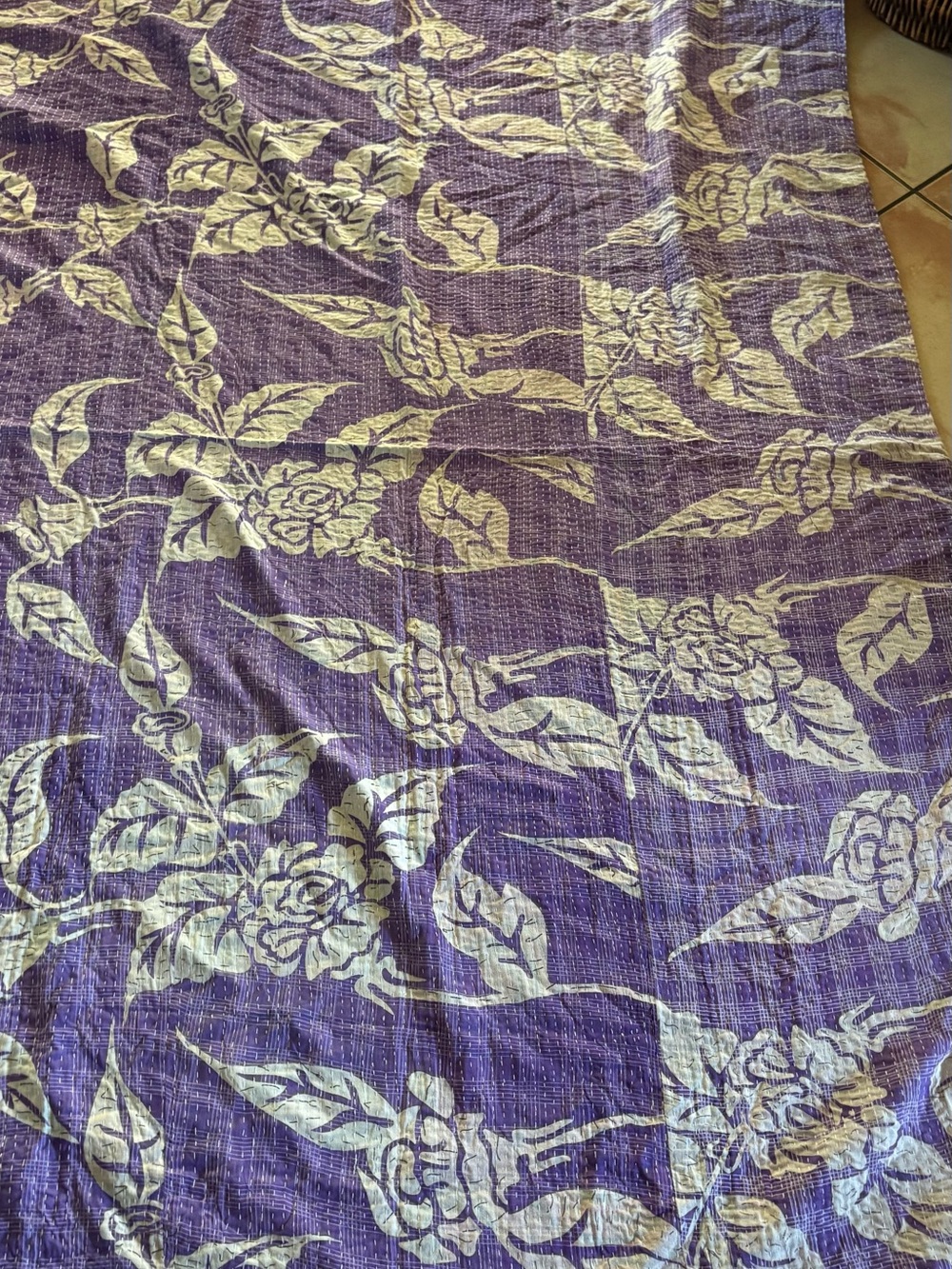 Reversible Kantha Quilt Throw